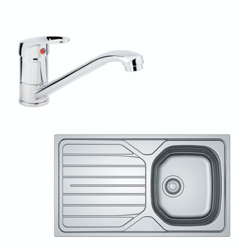 Legendary Interiors - Basix Steel 1.0b Compact Sink & Tap Pack Satin Polished Inse